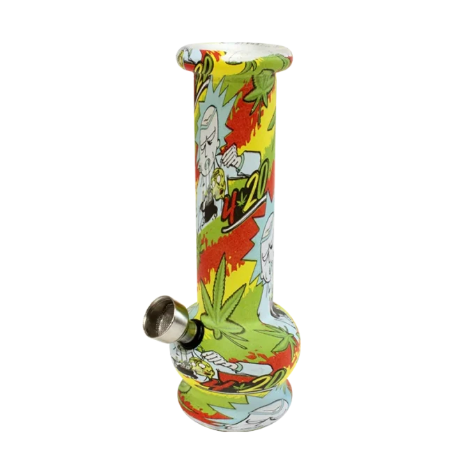 Bong Rick and Morty de ceramica – Pipa de Agua con Diseño Divertido y Hojas de Marihuana