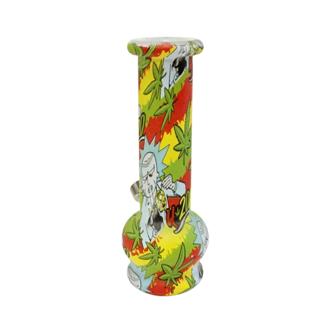Bong Rick and Morty de ceramica – Pipa de Agua con Diseño Divertido y Hojas de Marihuana