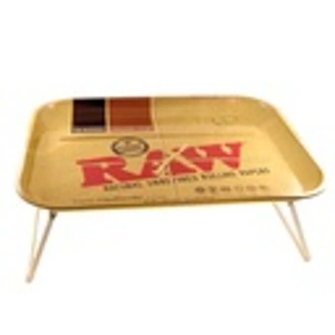 Bandeja RAW Classic con patas metálicas plegables para liar porros
